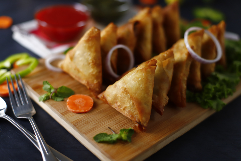 Samosa Filled with Chicken and Vegetables
