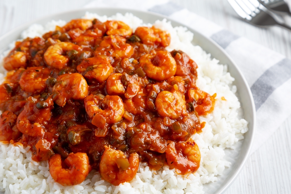 Homemade Cuban Shrimp Creole on a Plate