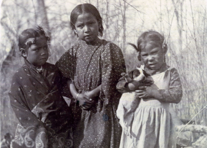 Native American Woman and Baby in Cradleboard