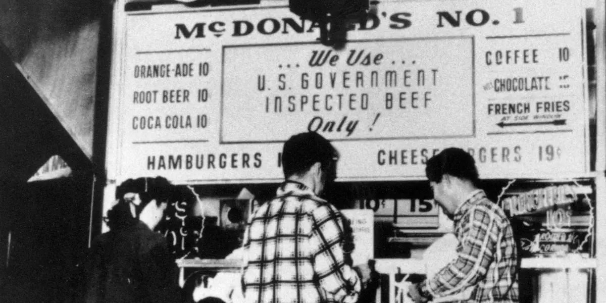 McDonald's menu in 1948