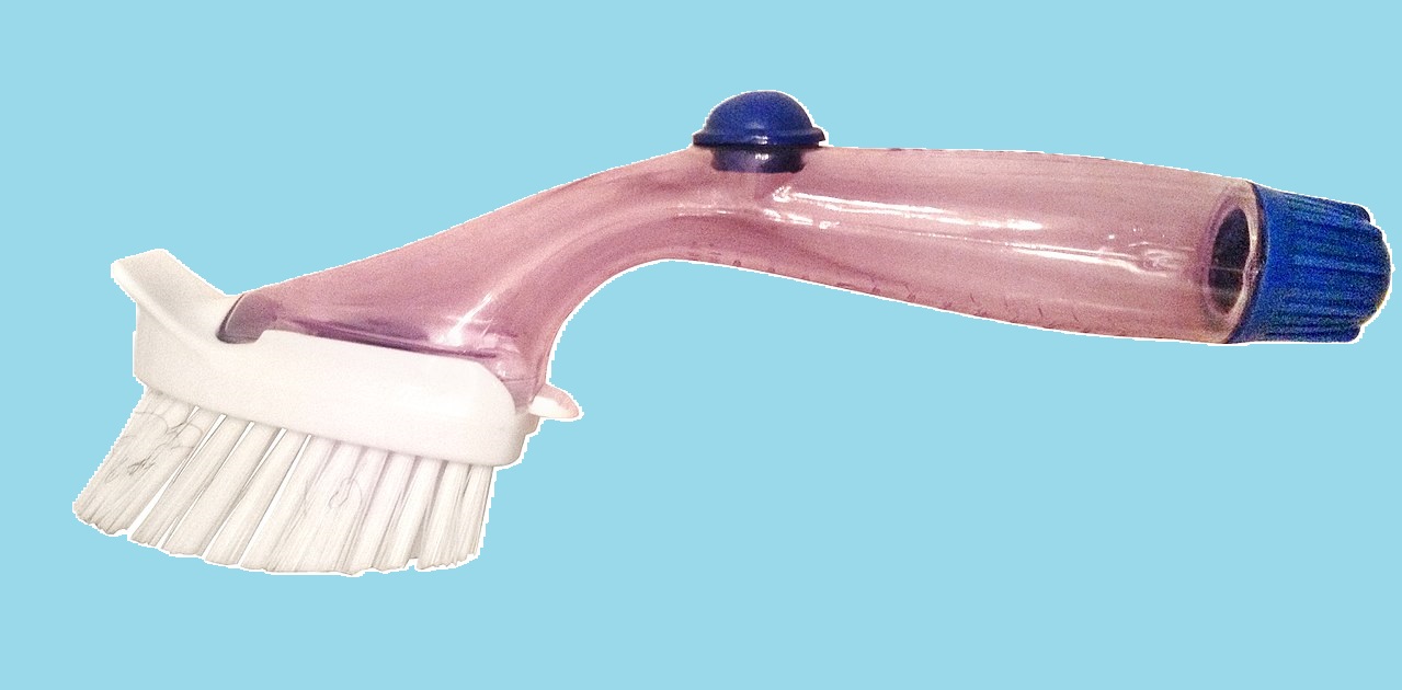 Dish-Washing Brush With Integrated Soap Dispenser