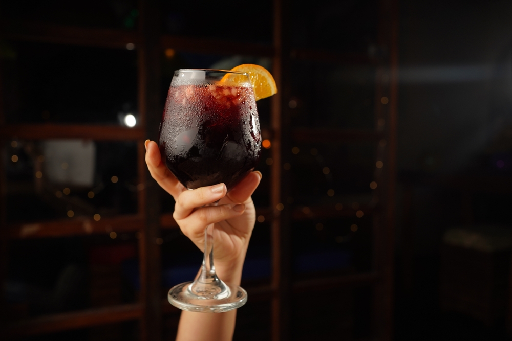 Sangria cocktail with red wine