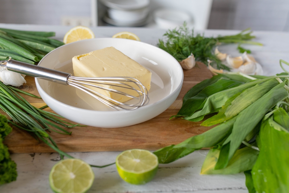 Ingredients for making herb butter