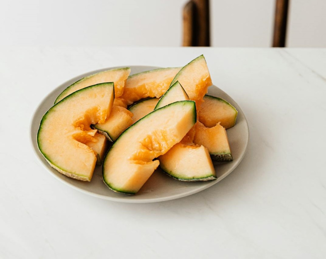 Plate of delicious sliced melon
