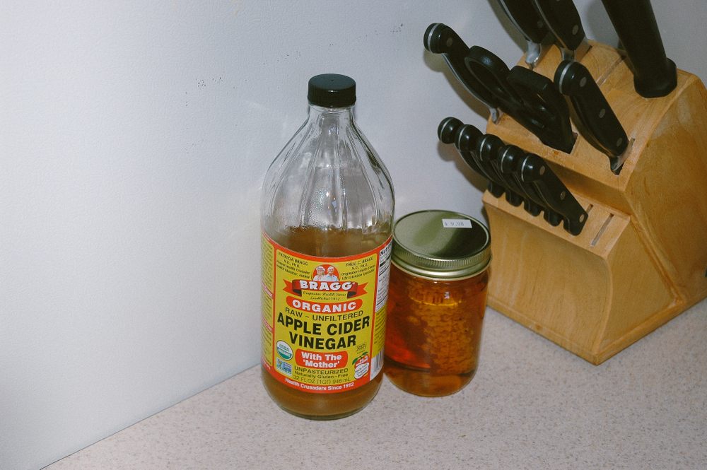 Organic Apple Cider Vinegar on kitchen counter