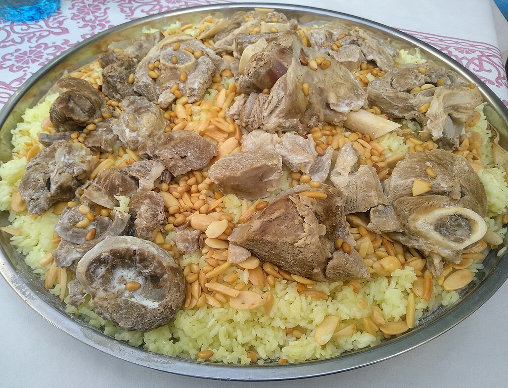 Close Up Photo of Mansaf a traditional Jordanian dish