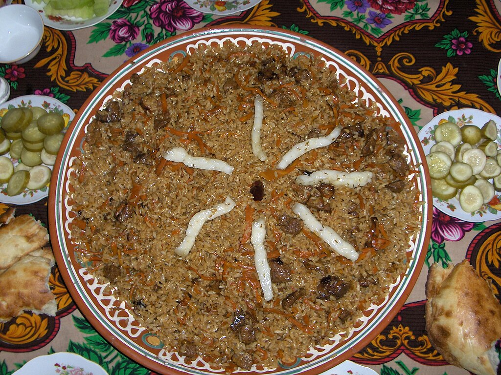 Overhead Photo of Tajik National meal Oshi Palov