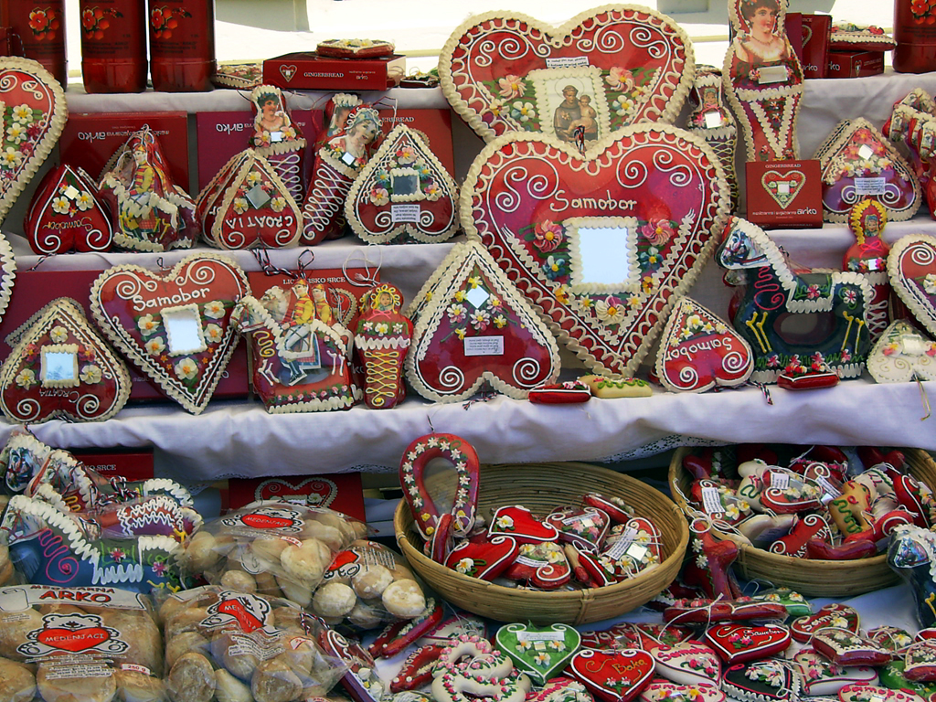 Close Up Photo of Licitar colorfully decorated biscuits part of Croatia cultural heritage