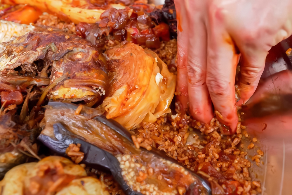 Close Up Photo of Ceebu Jën traditional dish from Senegal