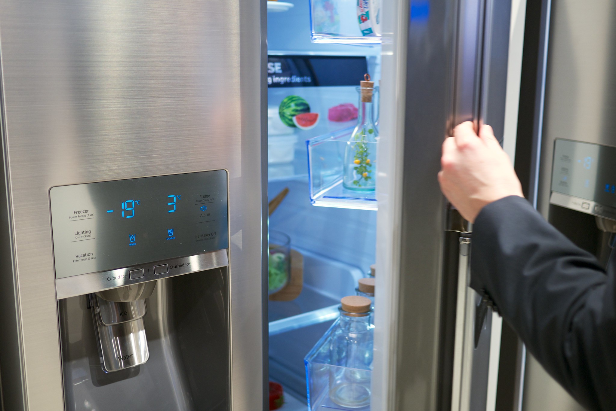 Refrigerator with Ice Maker.