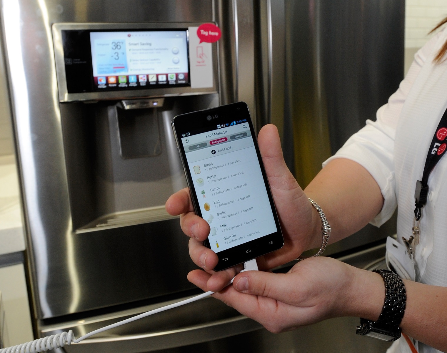 LG's smart French door style refrigerator with Smart ThinQ technology