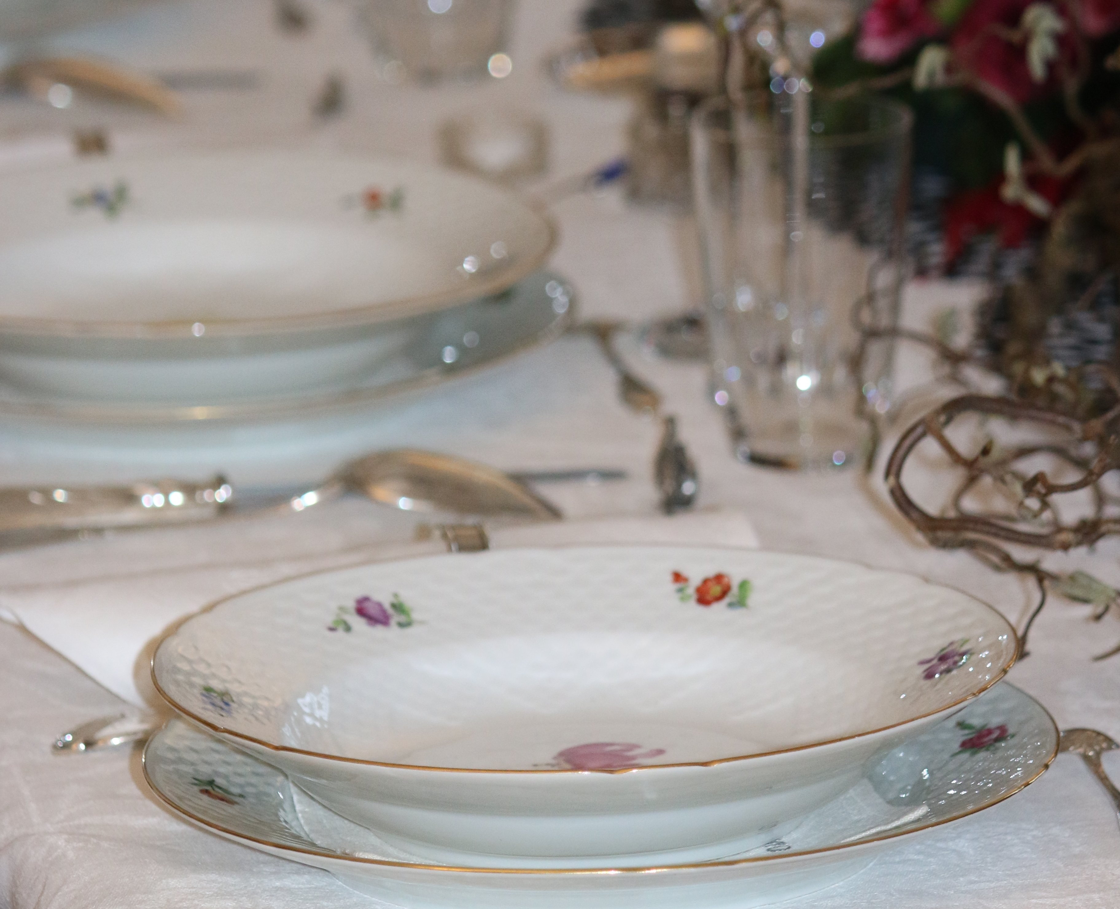 Table setting for formal elegant dinner private event