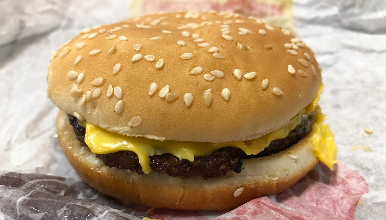 A Burger King Cheeseburger