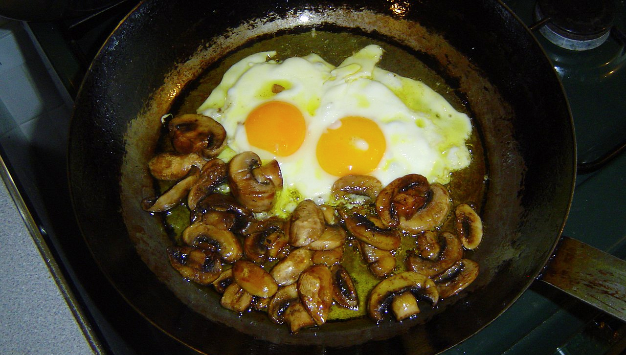 Fried Eggs with Mushrooms
