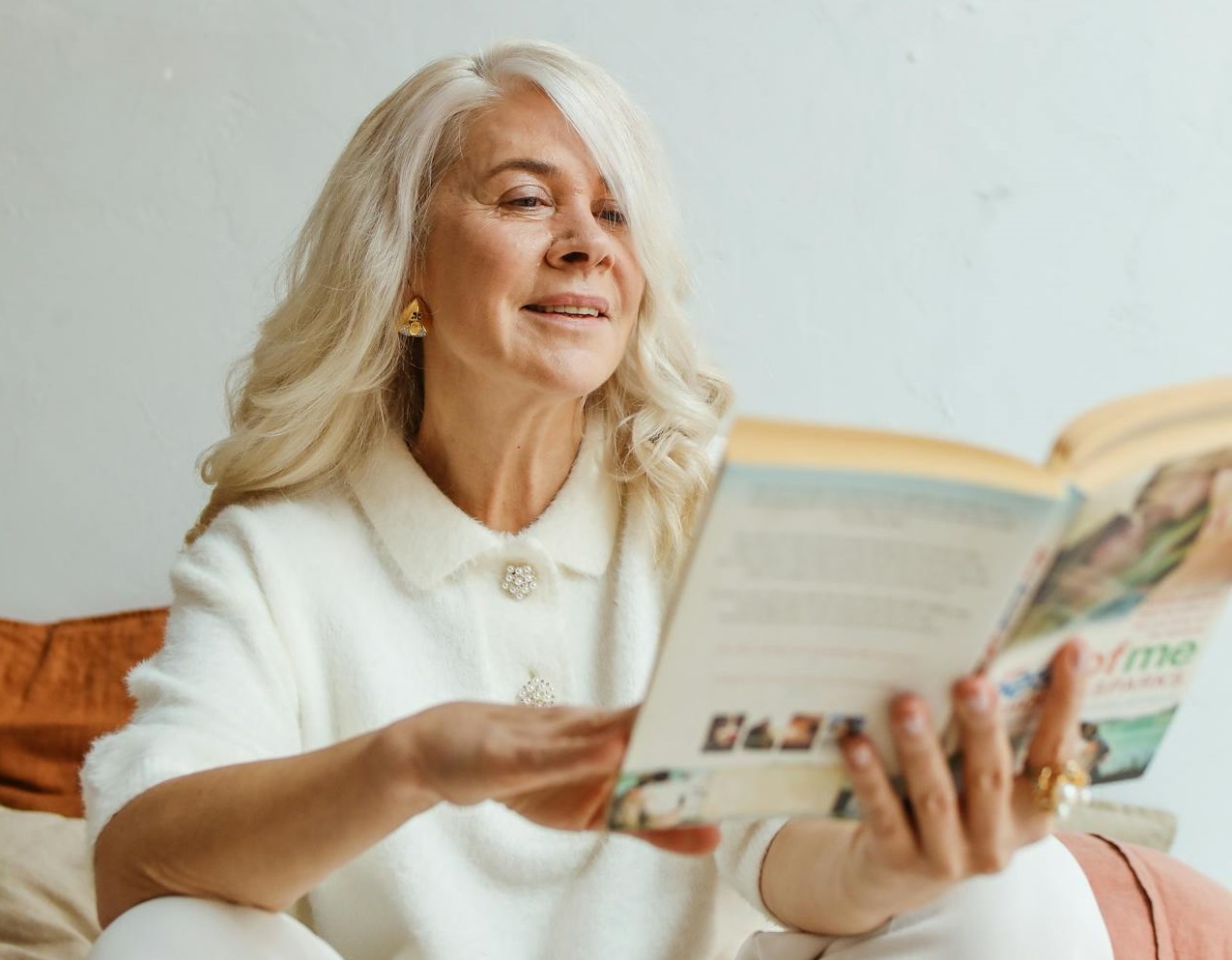 Elderly Woman Reading a Book