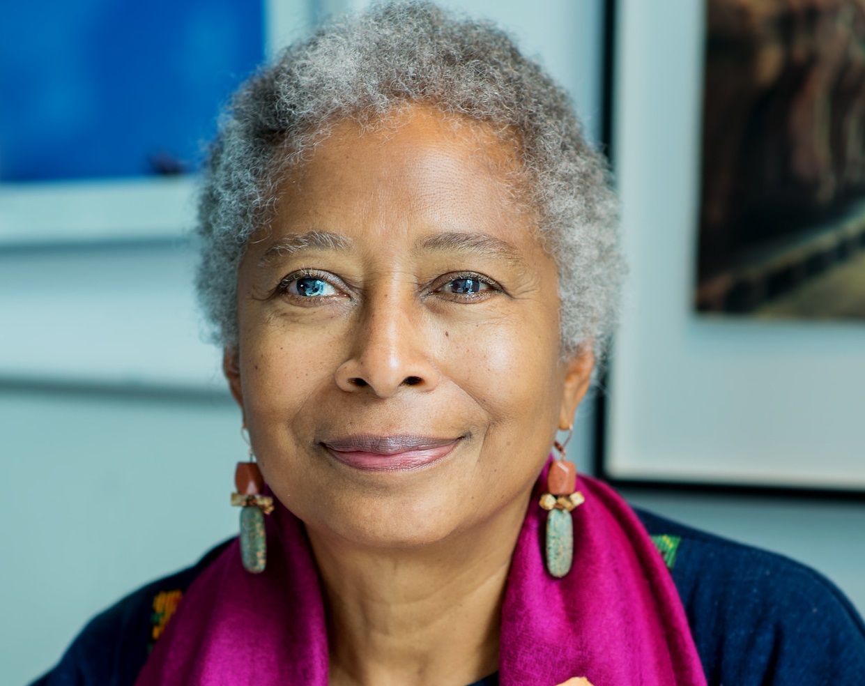 Alice Walker smiling at camera.