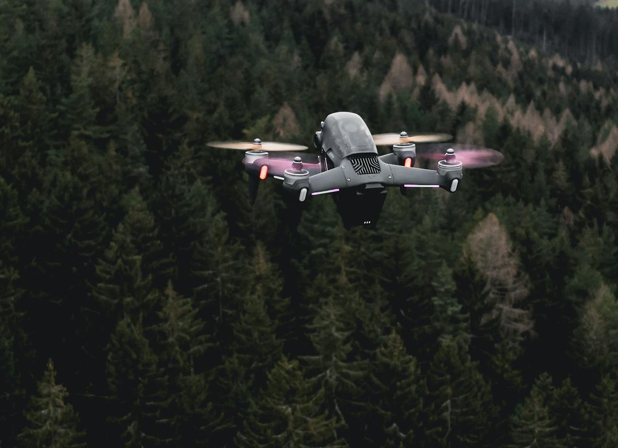 Drone Flying over a Forest
