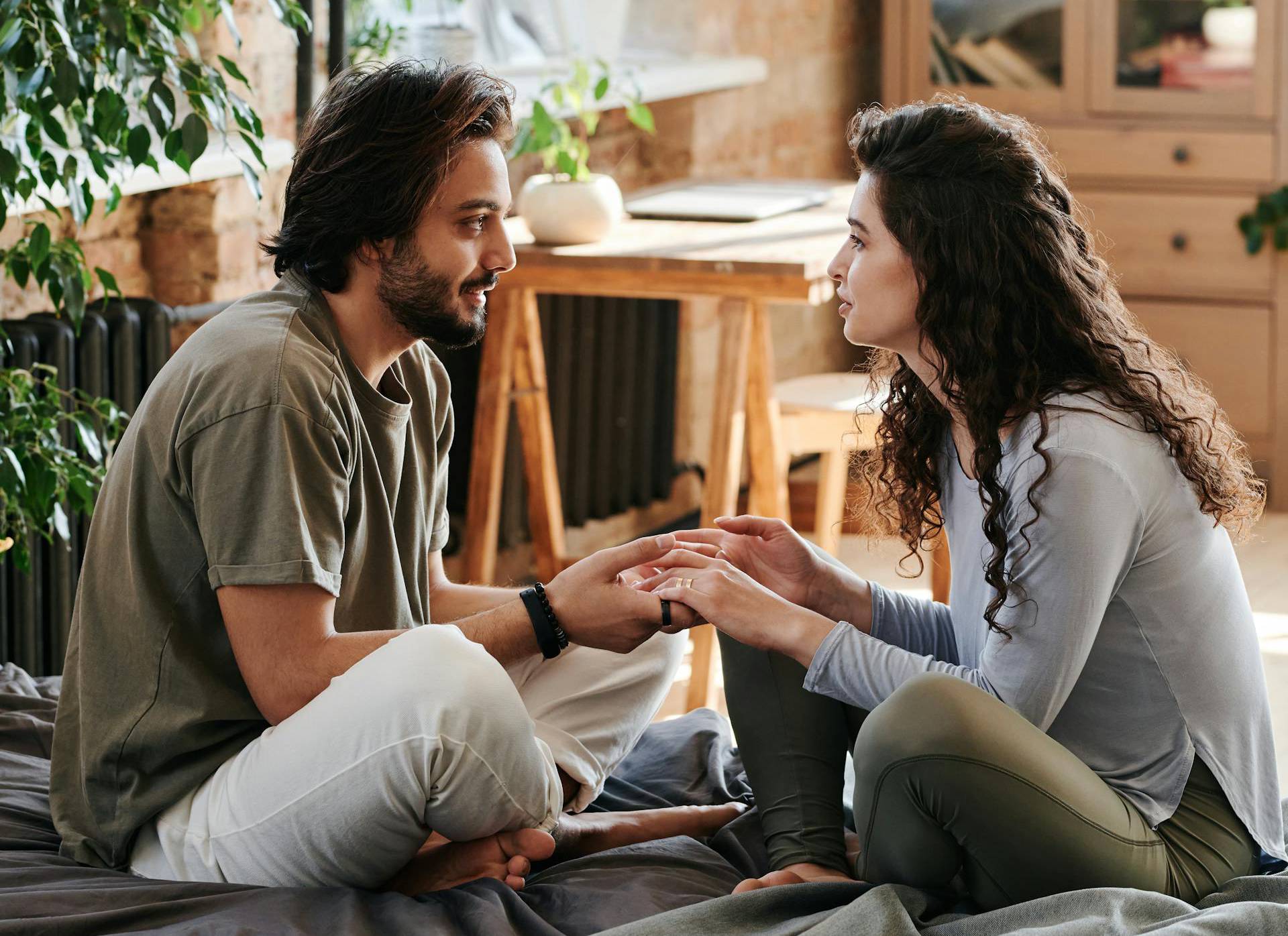 a couple having conversation