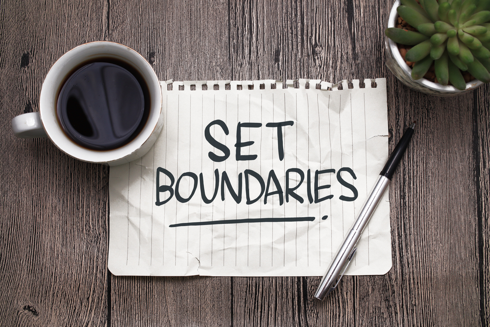 image of a note to set boundaries