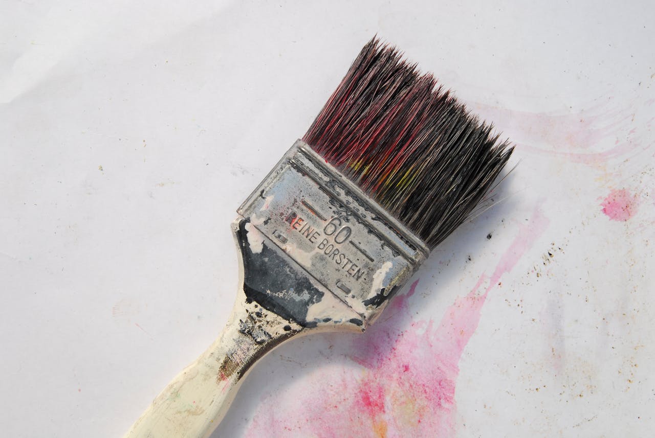 Paint Brush on White Surface