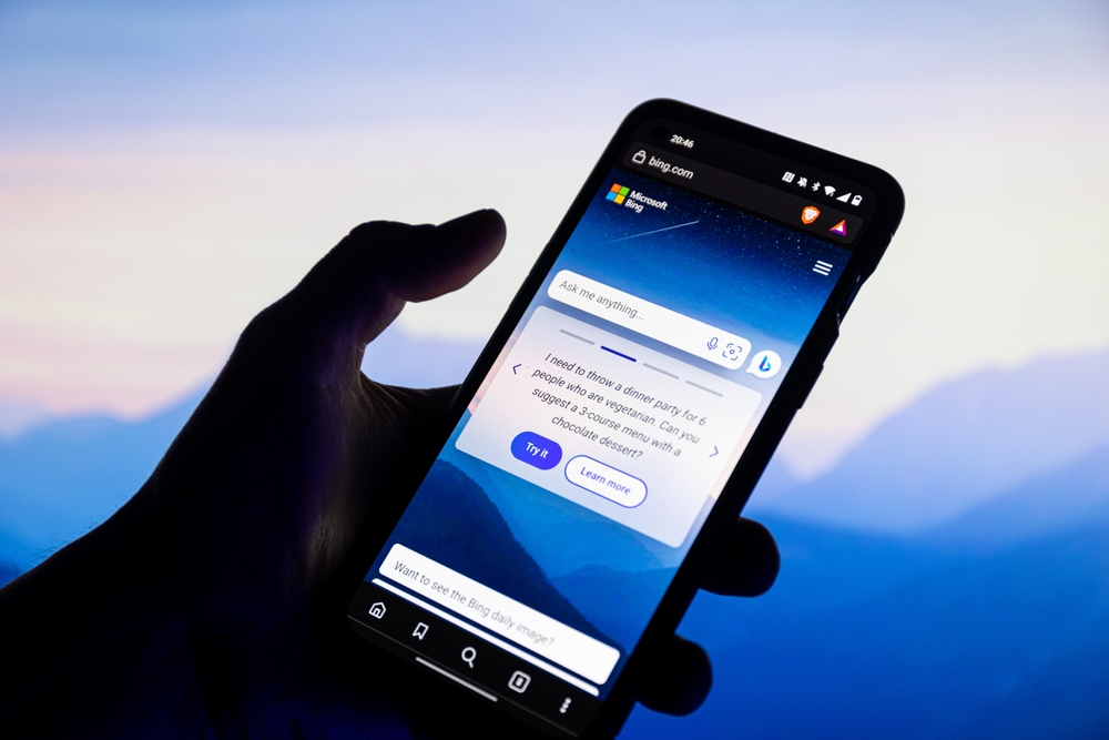 image of a person chatting with Bing