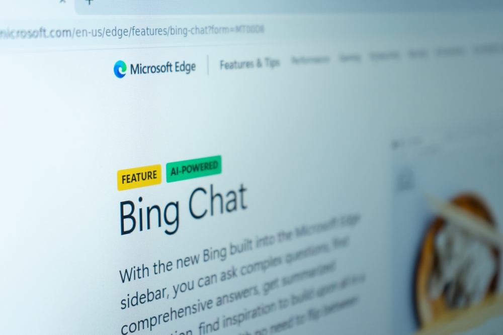 image of a bing chat bot home page