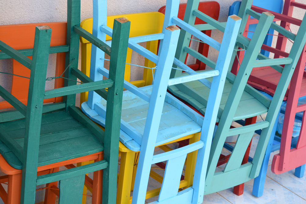 image of painted chairs