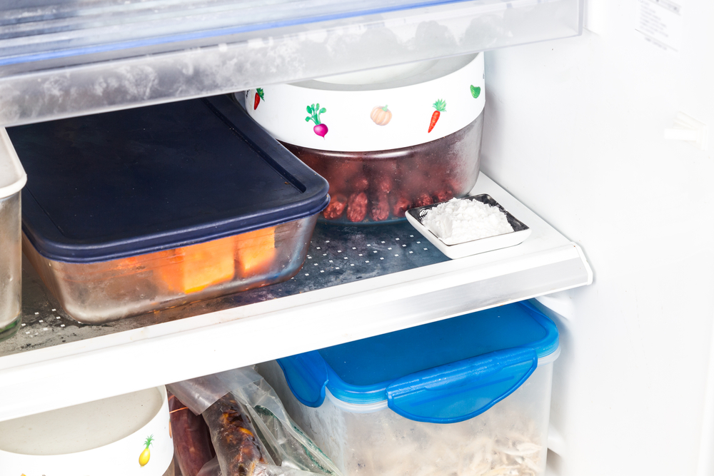 Baking soda placed in refrigerator