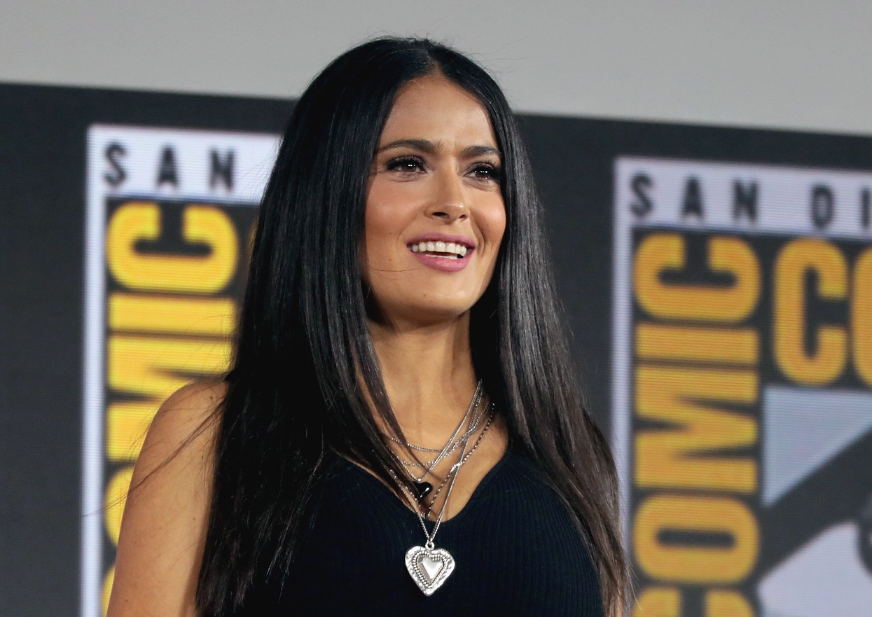 Salma Hayek speaking at the 2019 San Diego Comic Con