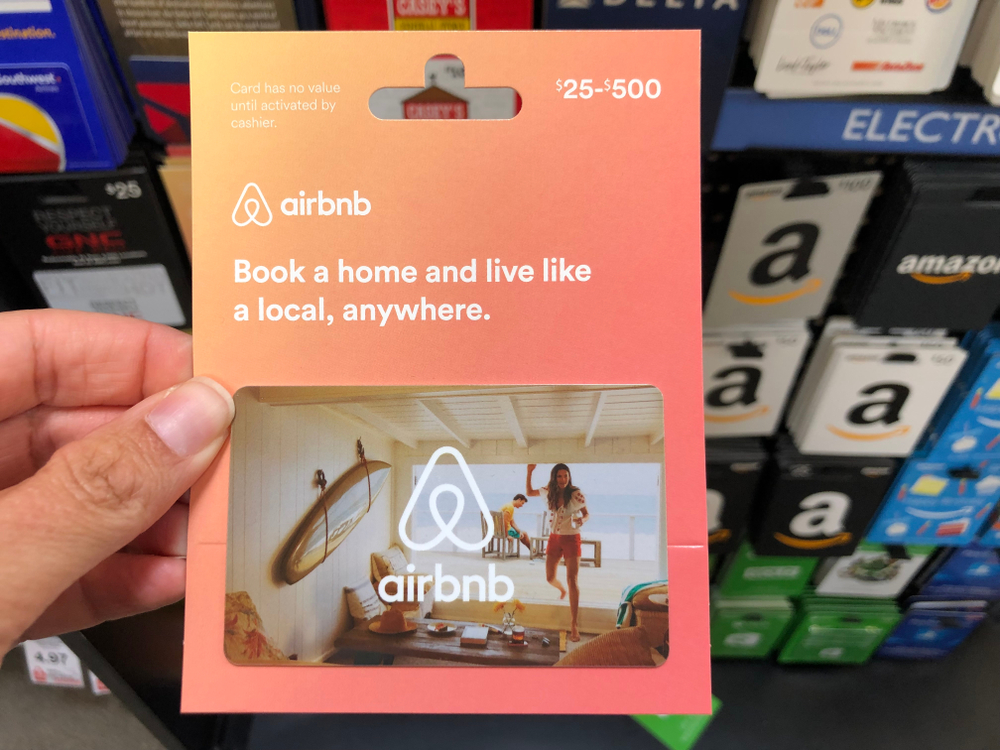 Close Up Photo of AirBnB gift card