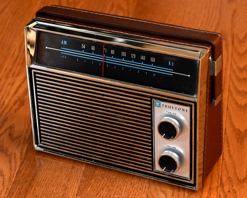 Close Up Photo of Vintage Truetone Portable Transistor Radio