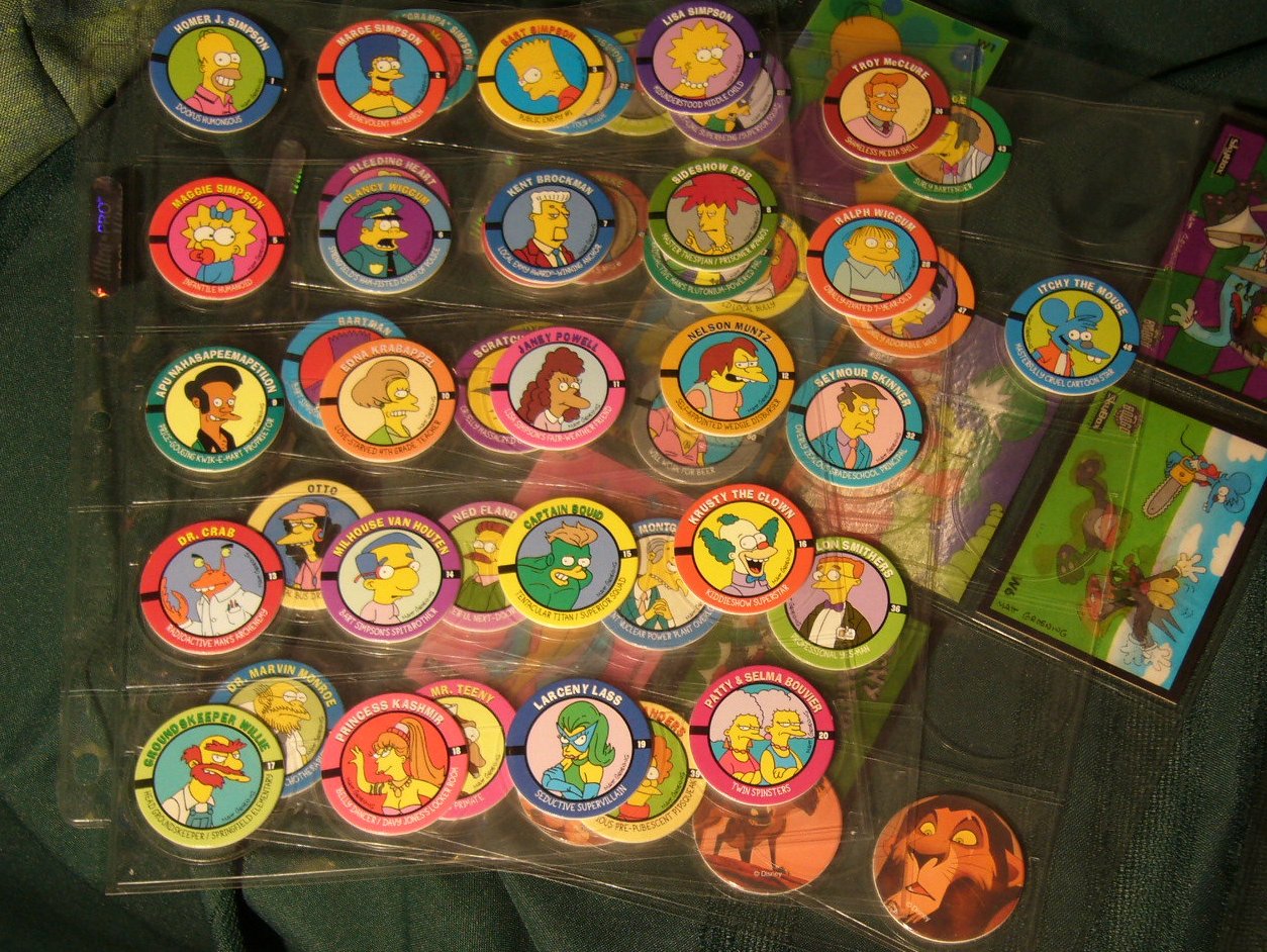 Overhead Photo of Simpsons Pogs