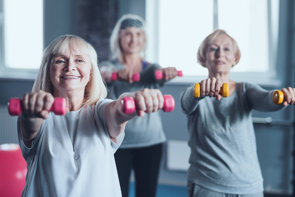 image of old women exercising