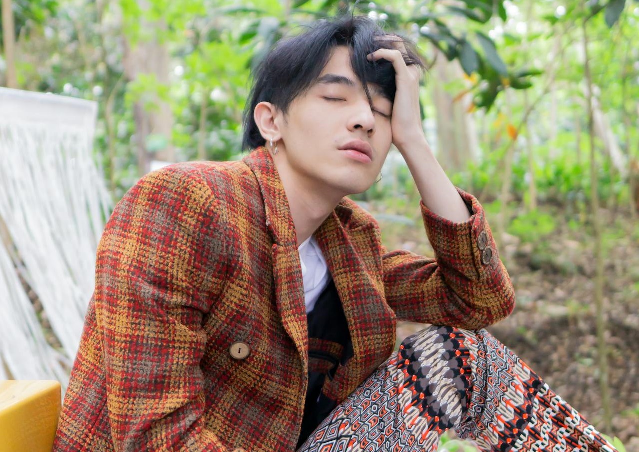 Man Wearing Plaid Blazer