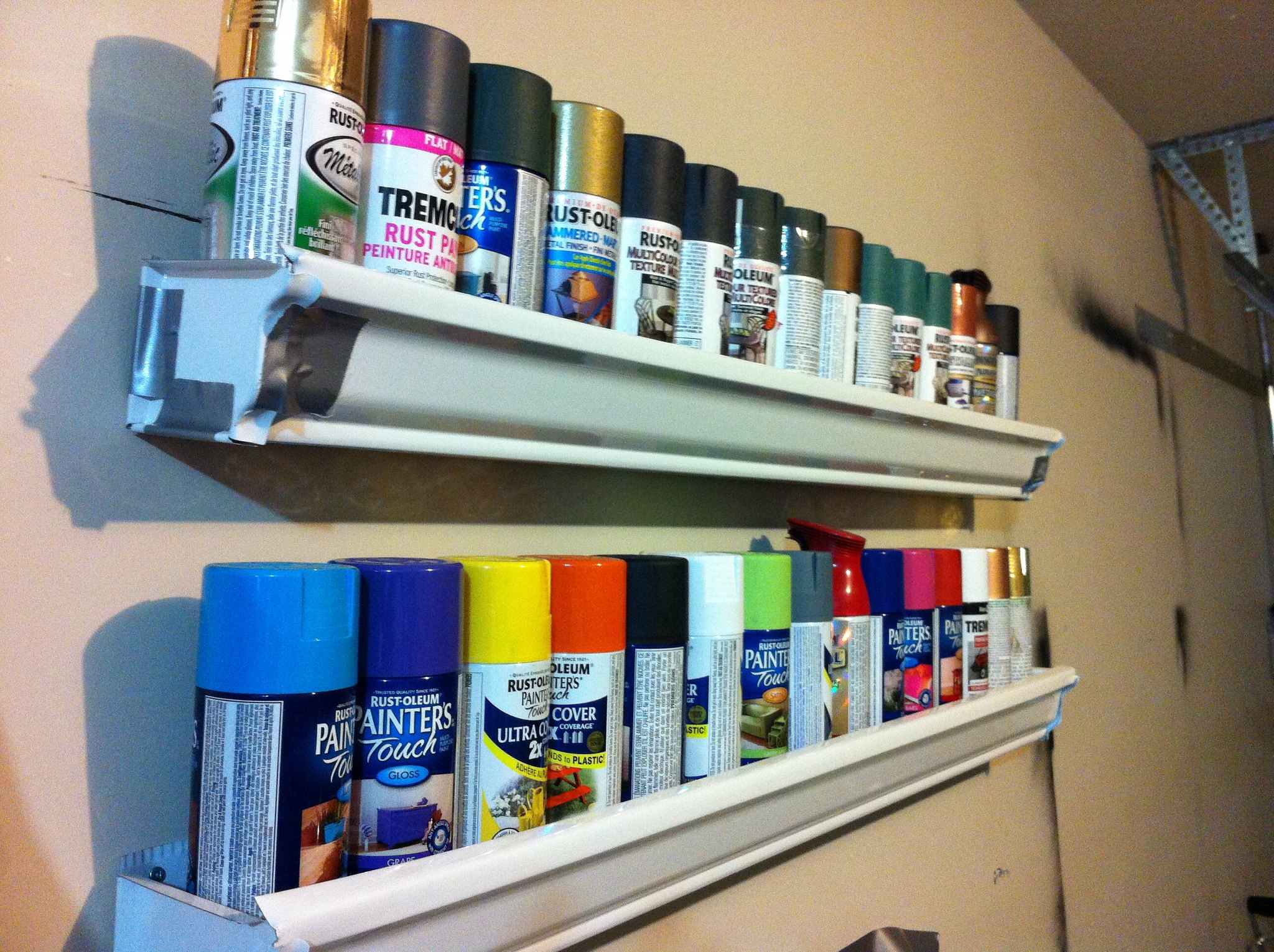 gutter as paint rack