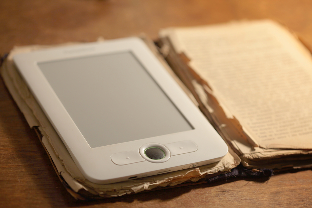 Ebook and old book together