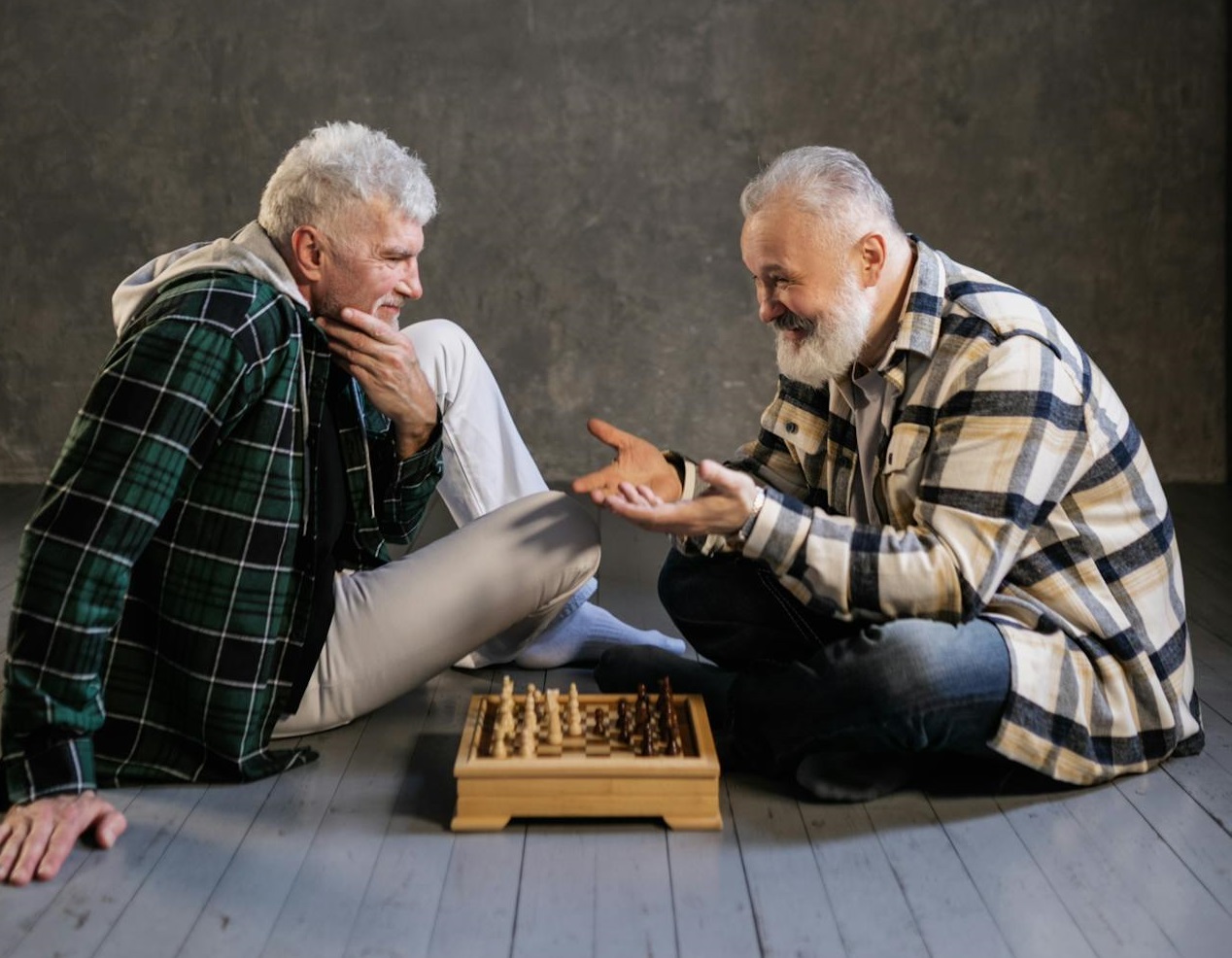 Elderly Men Playing Chess
