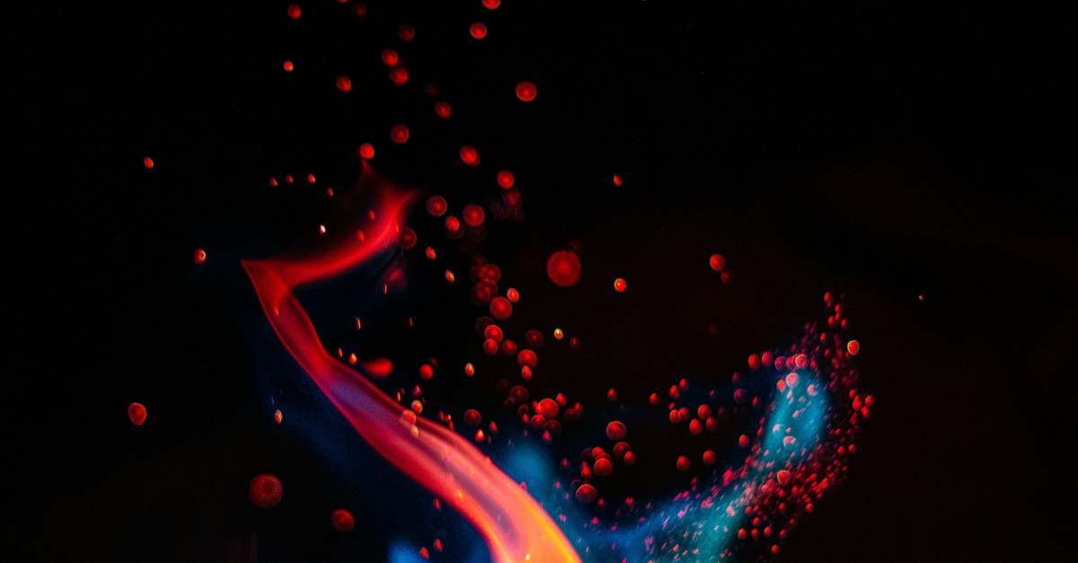 red and blue fire digital wallpaper
