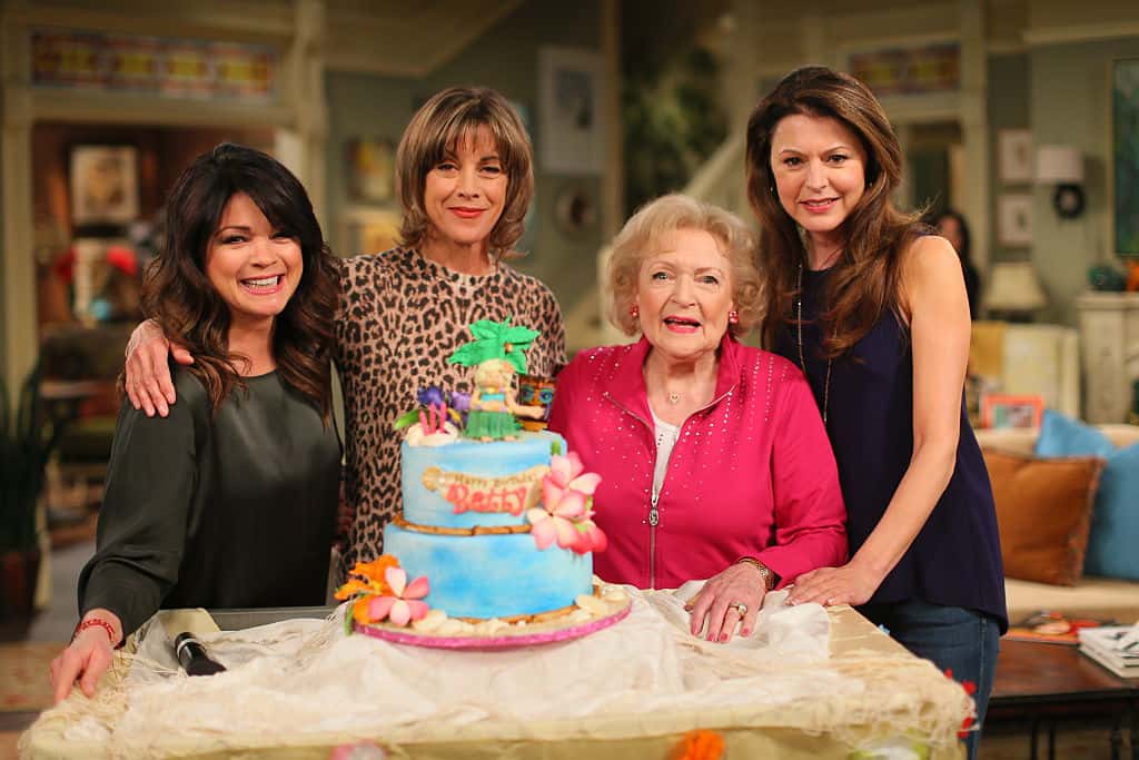 Betty White Celebrates 93rd Birthday On The Set Of 'Hot in Cleveland'.