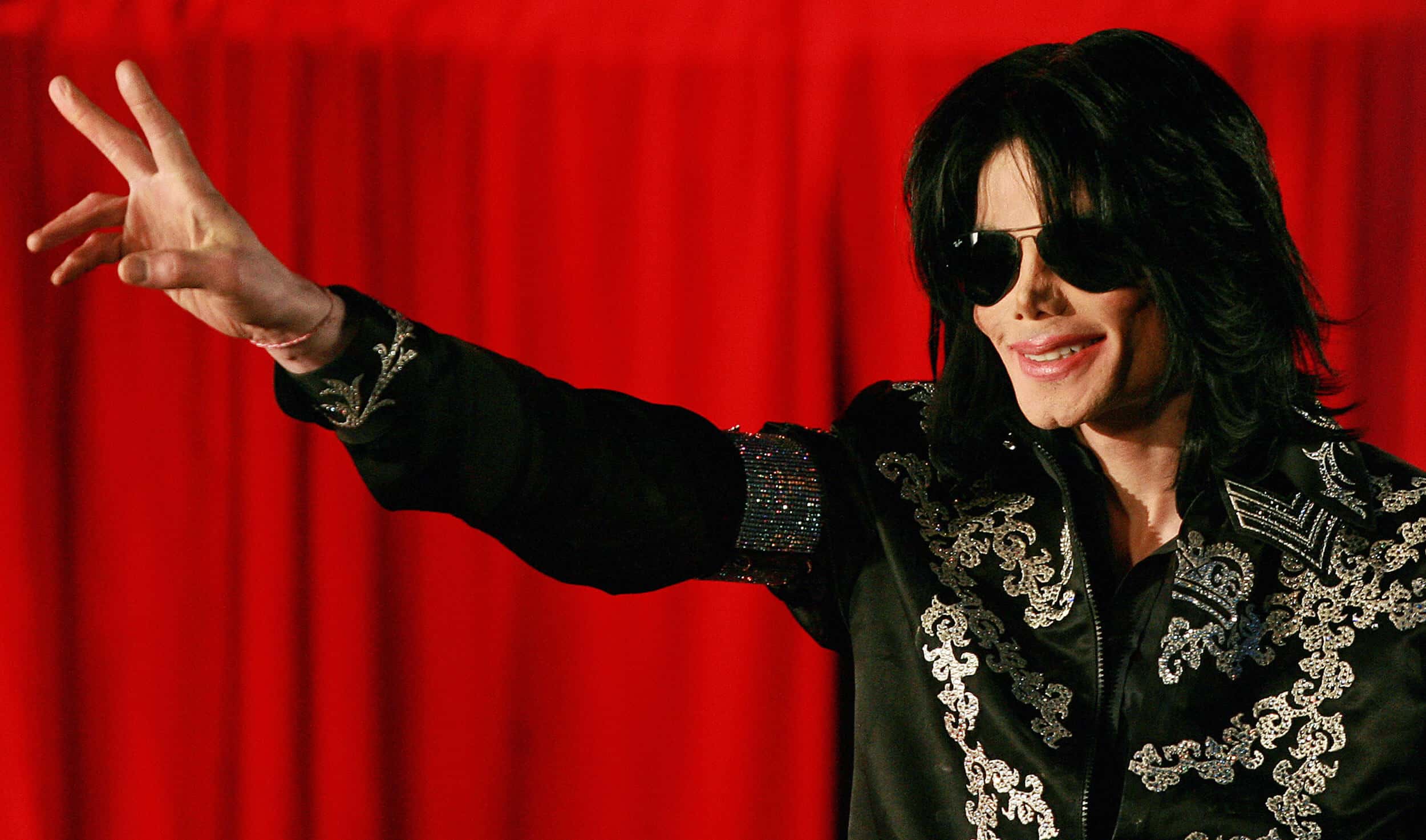 US popstar Michael Jackson on a press.