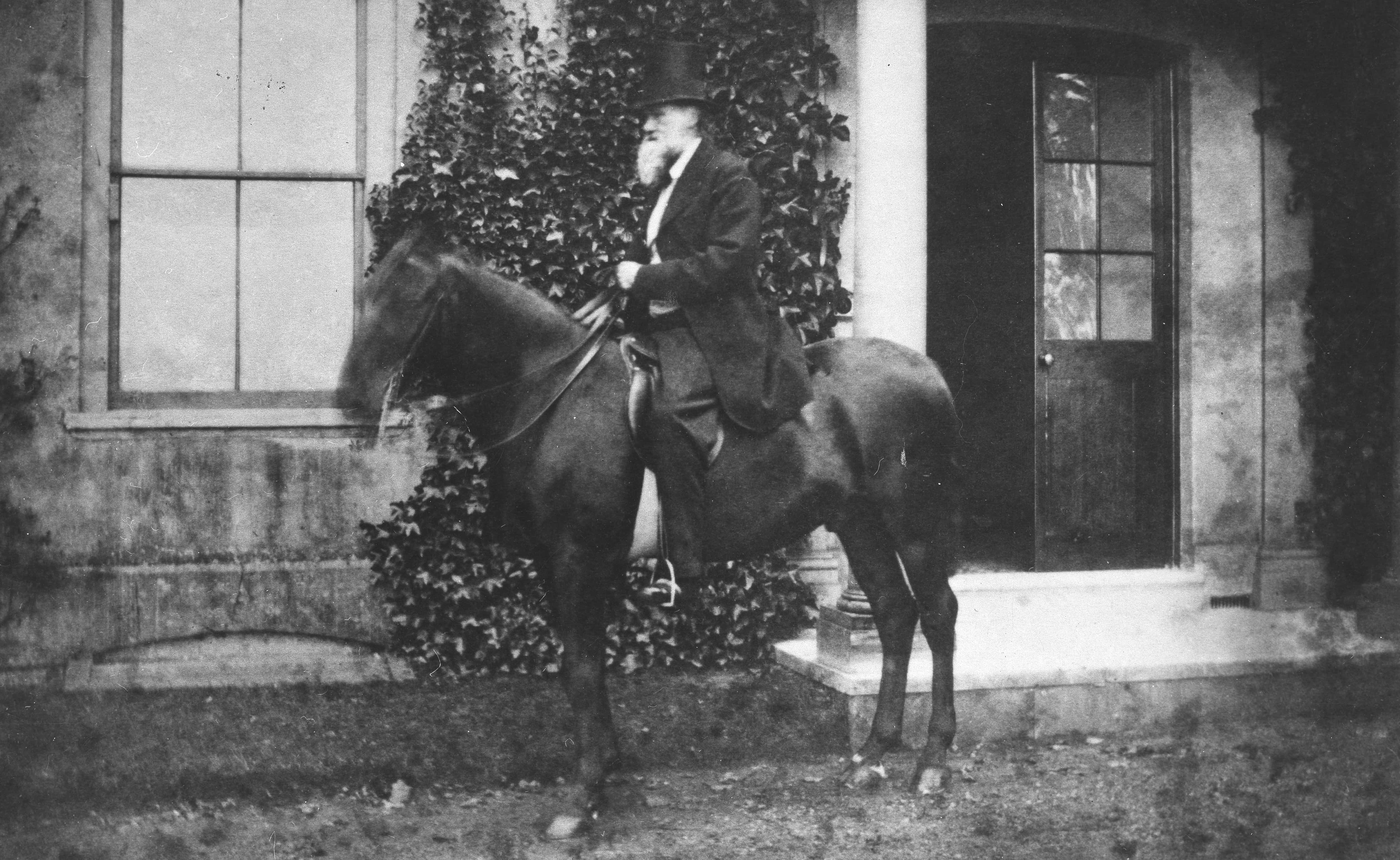 Charles Darwin on horseback.