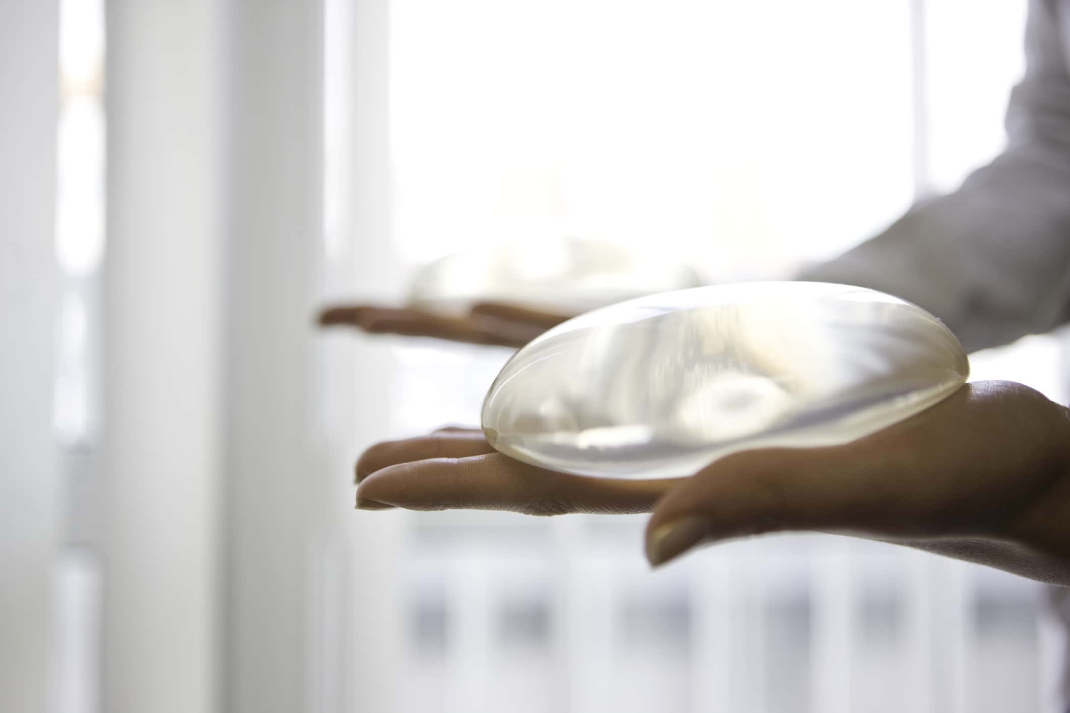Breast implant, close-up.