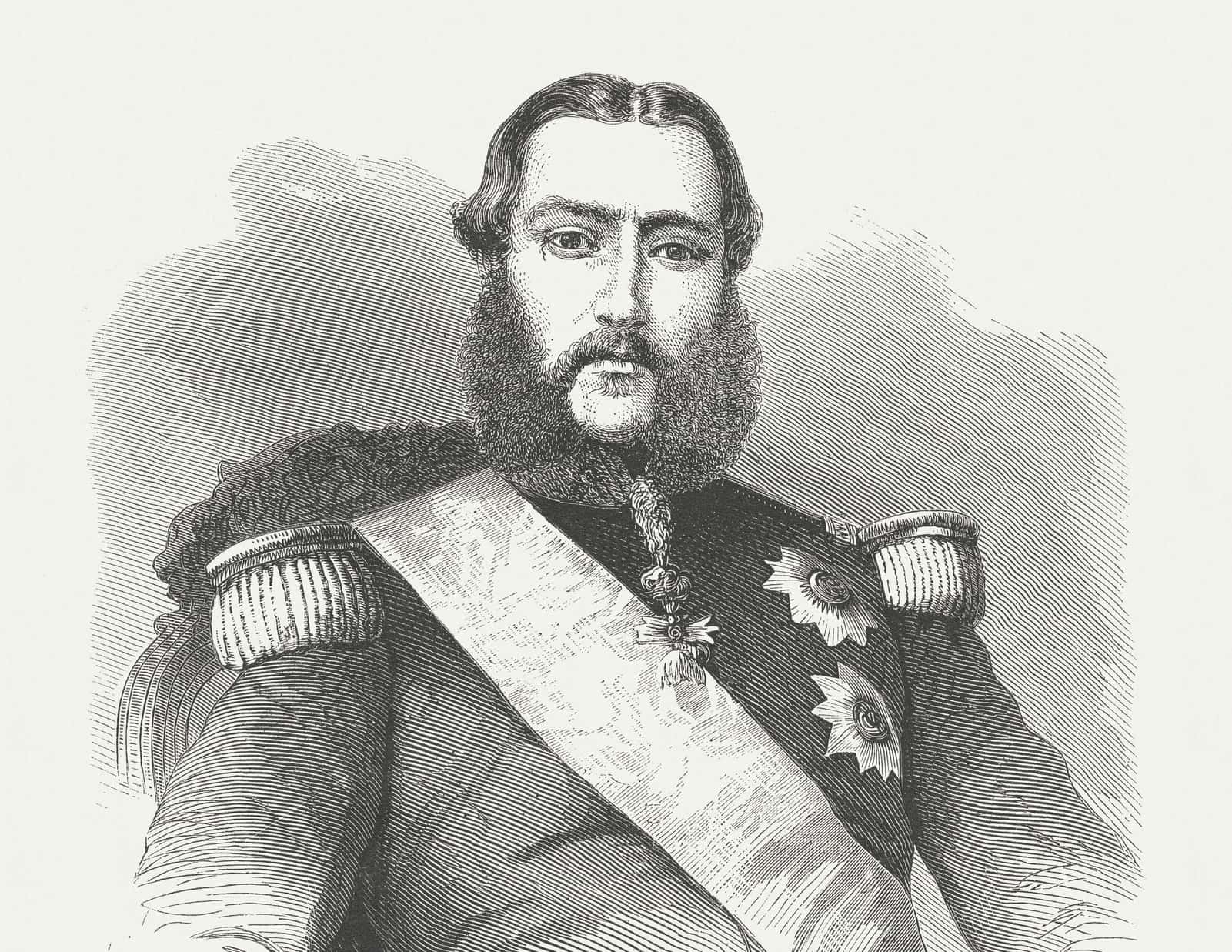 Leopold II of Belgium (1835-1909), wood engraving, published in 1875.