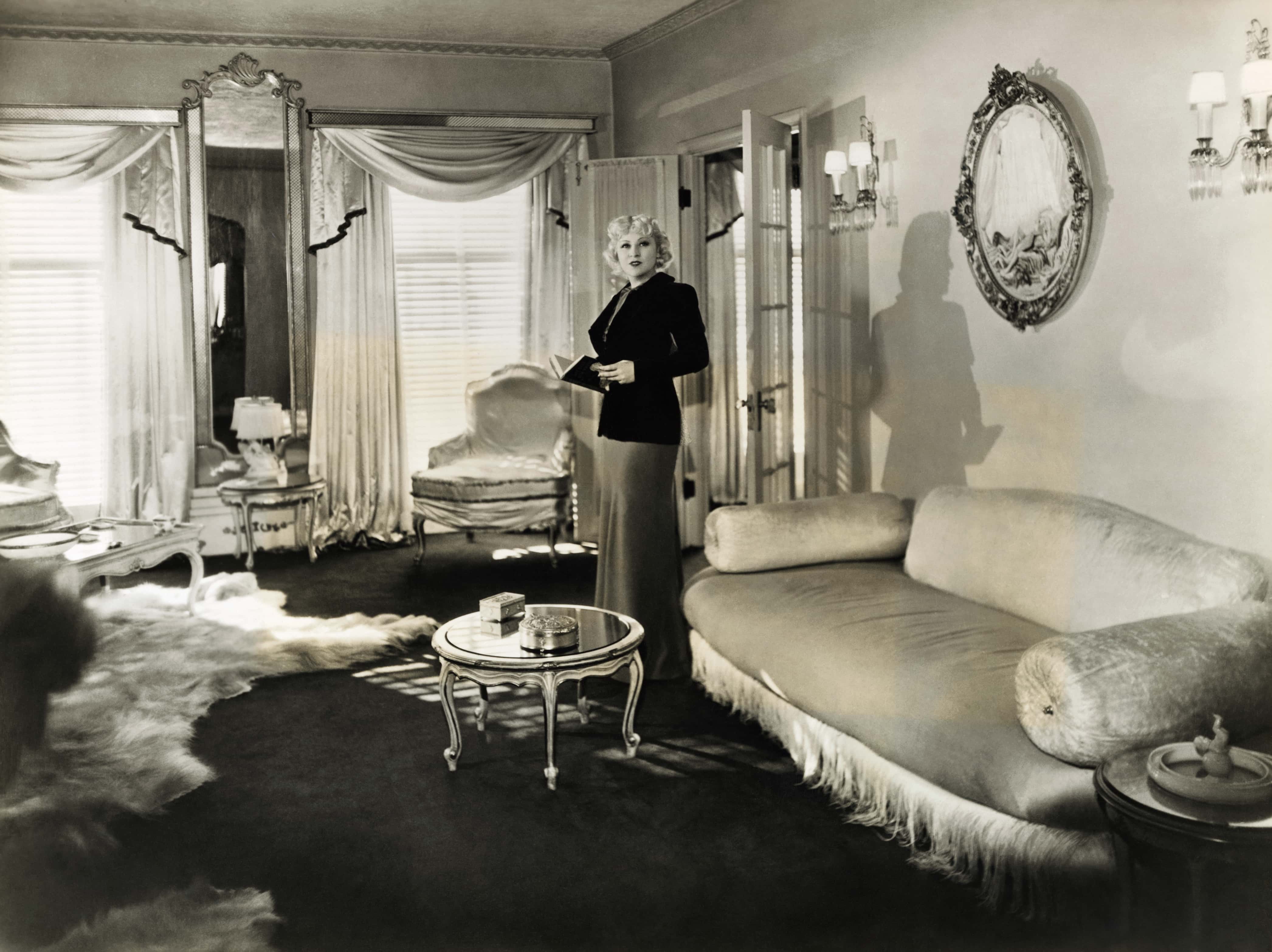 Actress Mae West Pausing Inside Her Home