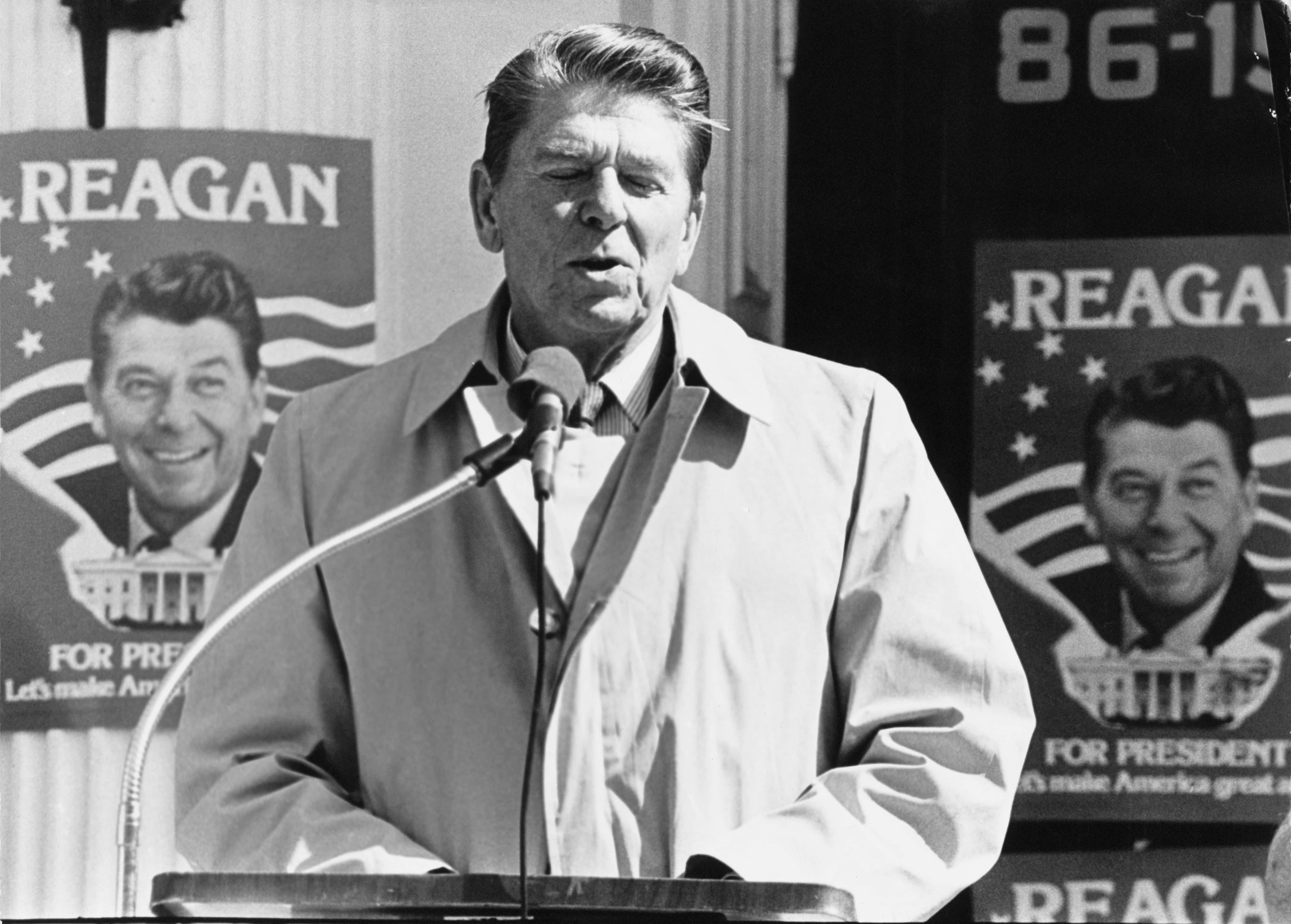Reagan At New York Primary