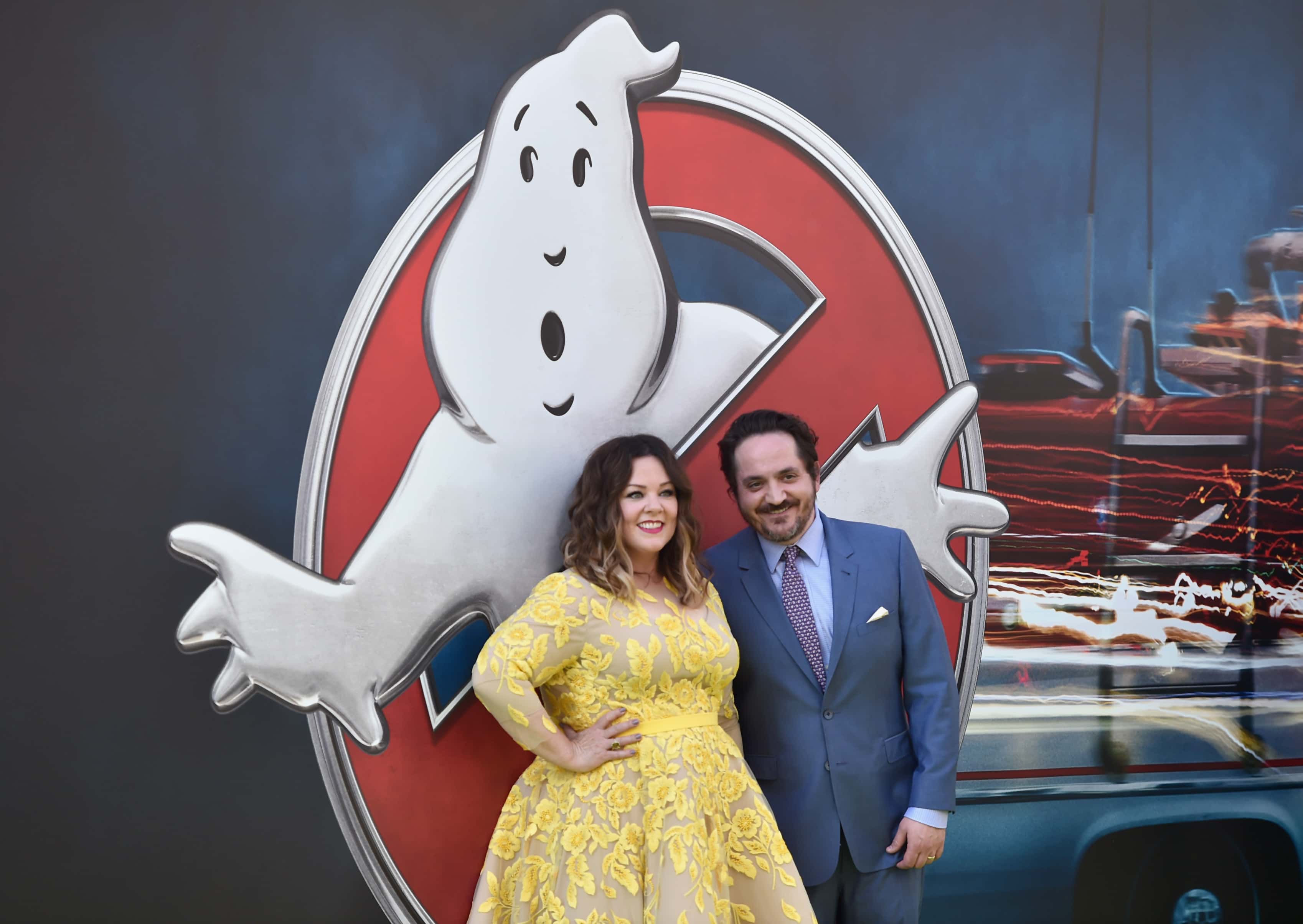 Premiere Of Sony Pictures' 'Ghostbusters' - Arrivals. Melissa McCarthy and director Ben Falcone.
