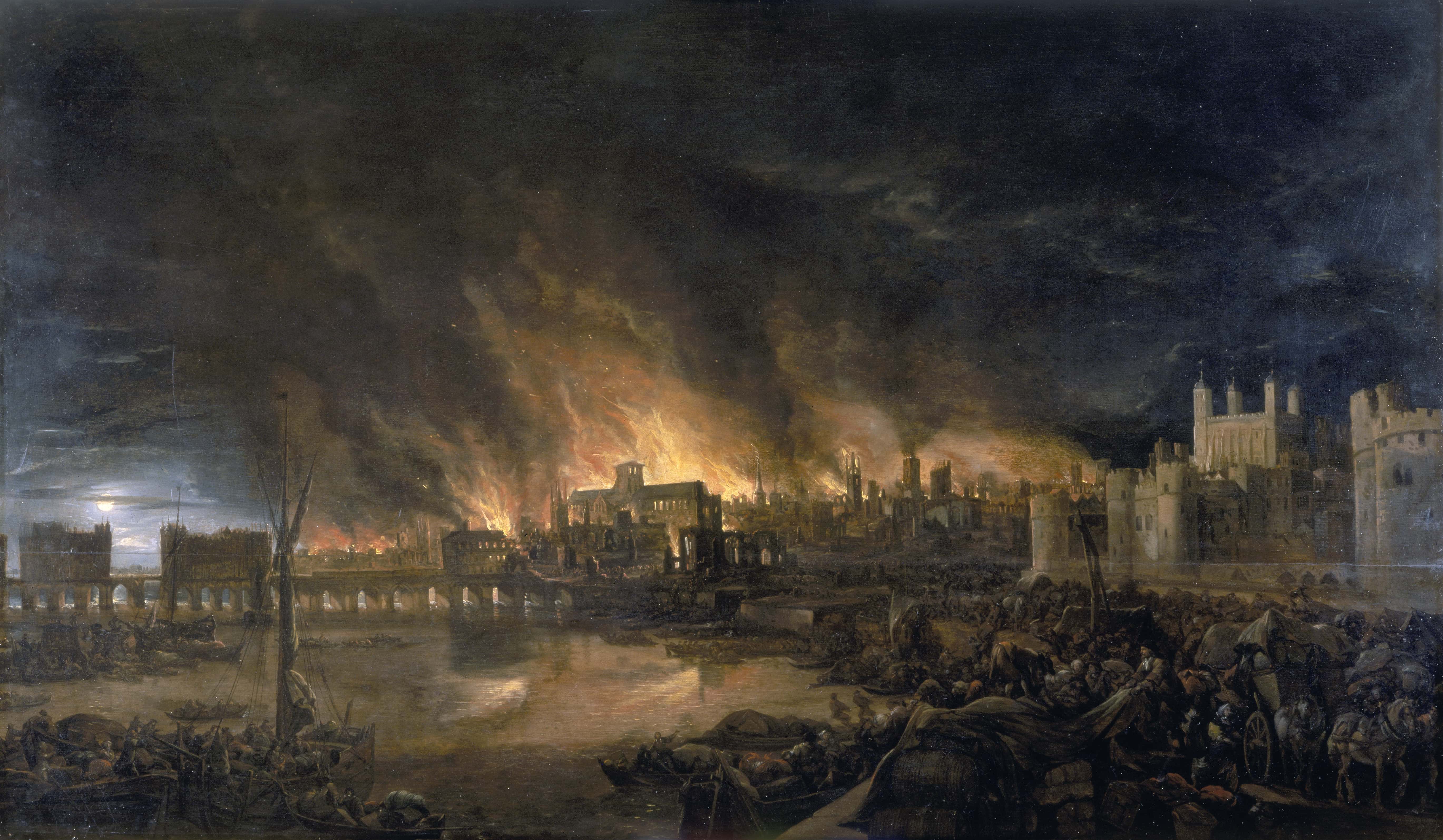 'The Great Fire of London, 1666', (c1666).