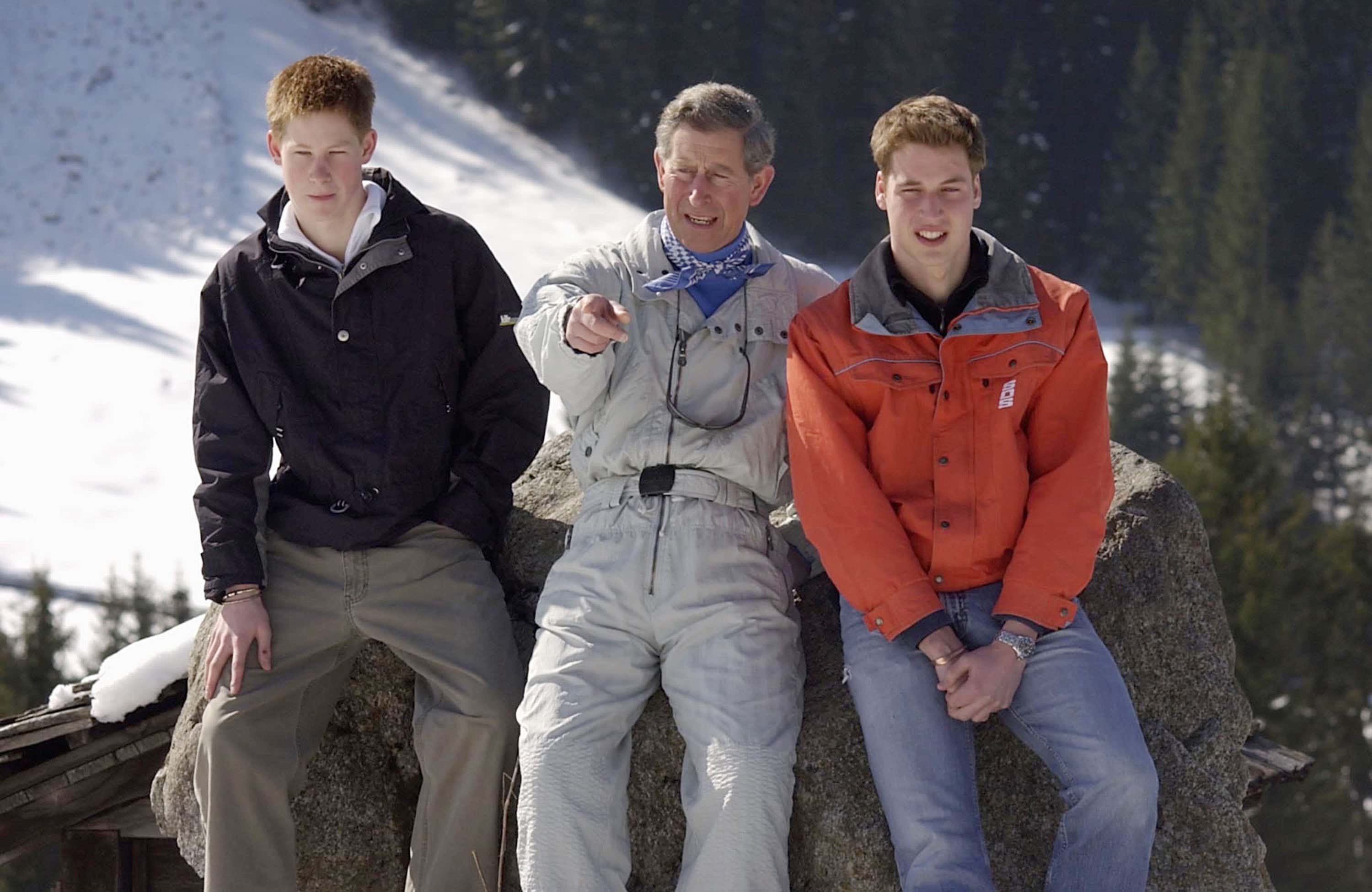 Britain's Prince Charles on Holiday with Prince William and Prince Harry.