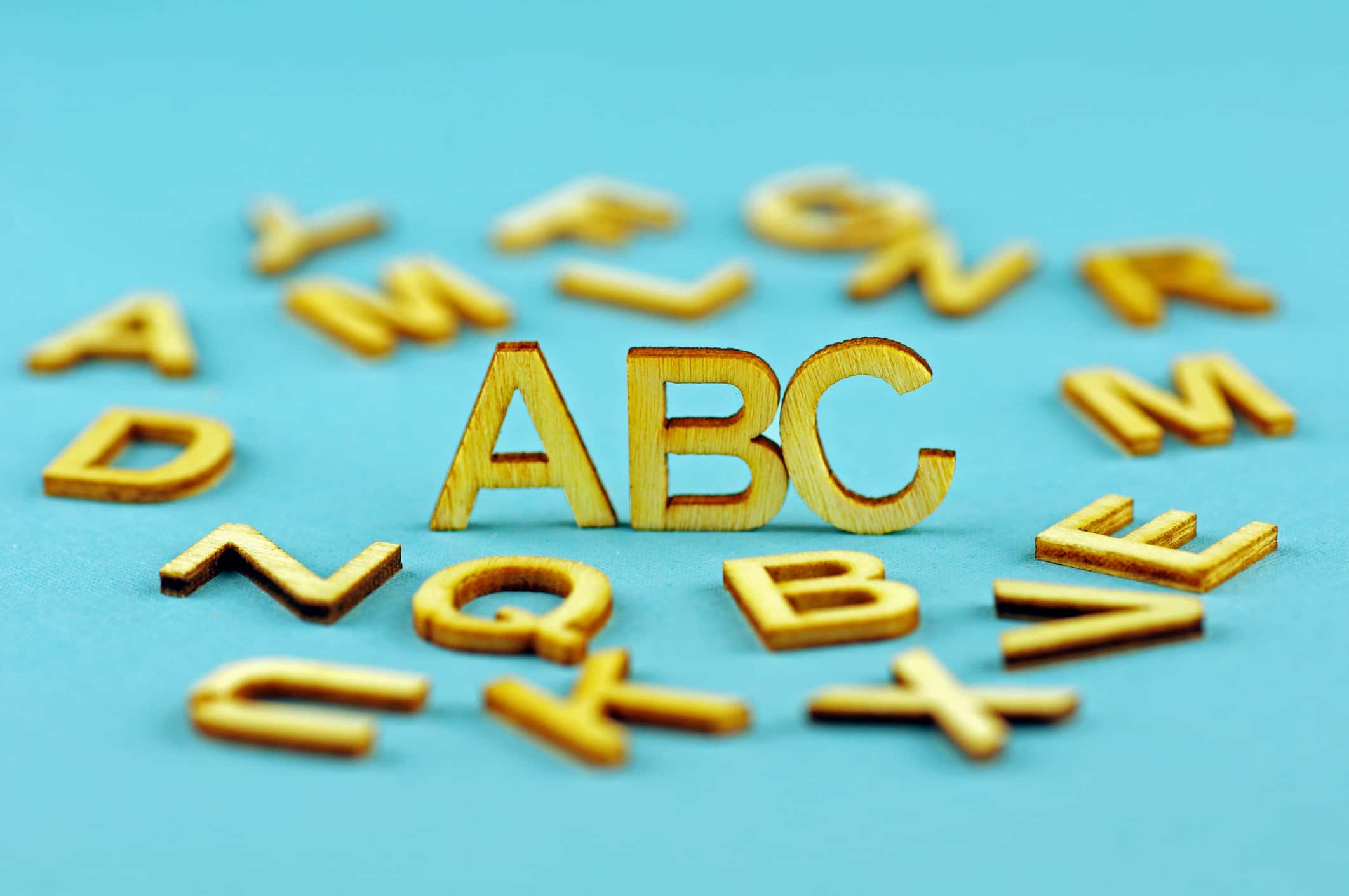 Wooden Letters With Focus On 'ABC'