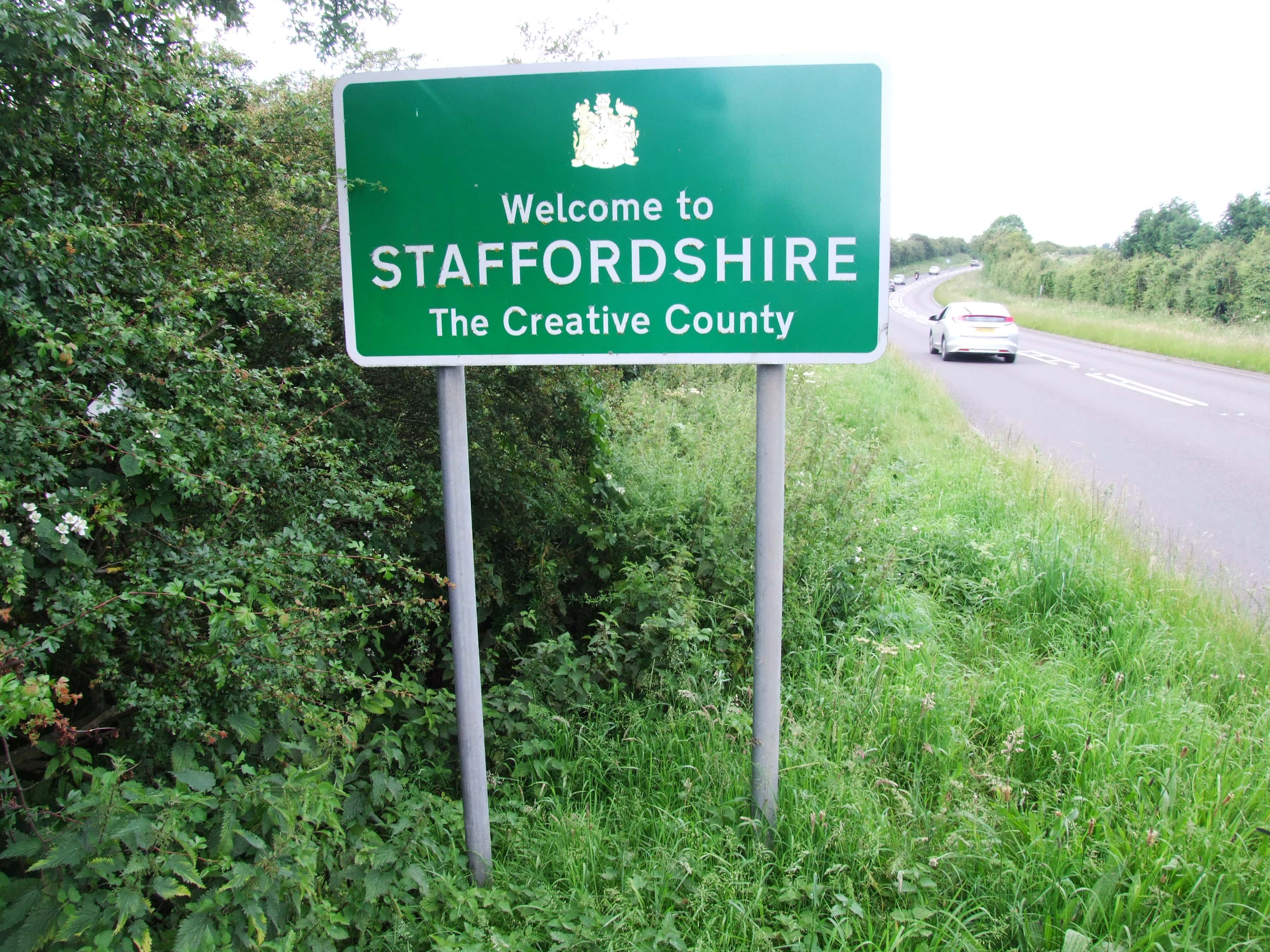 Staffordshire county boundary sign